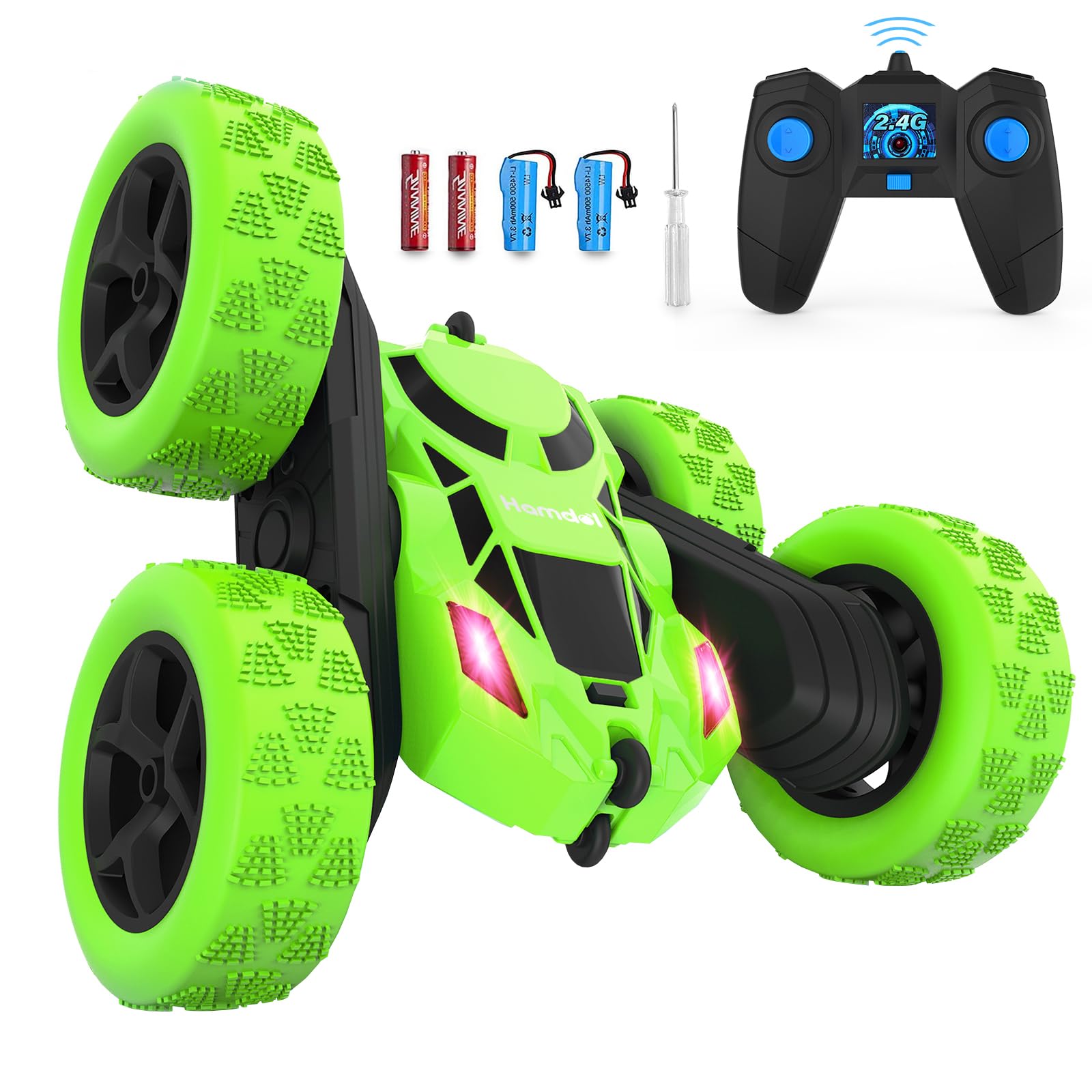 Coche Con Mando A Distancia Hamdol, Doble Cara, 360°, 4wd Rc, Verde - Venta Internacional.