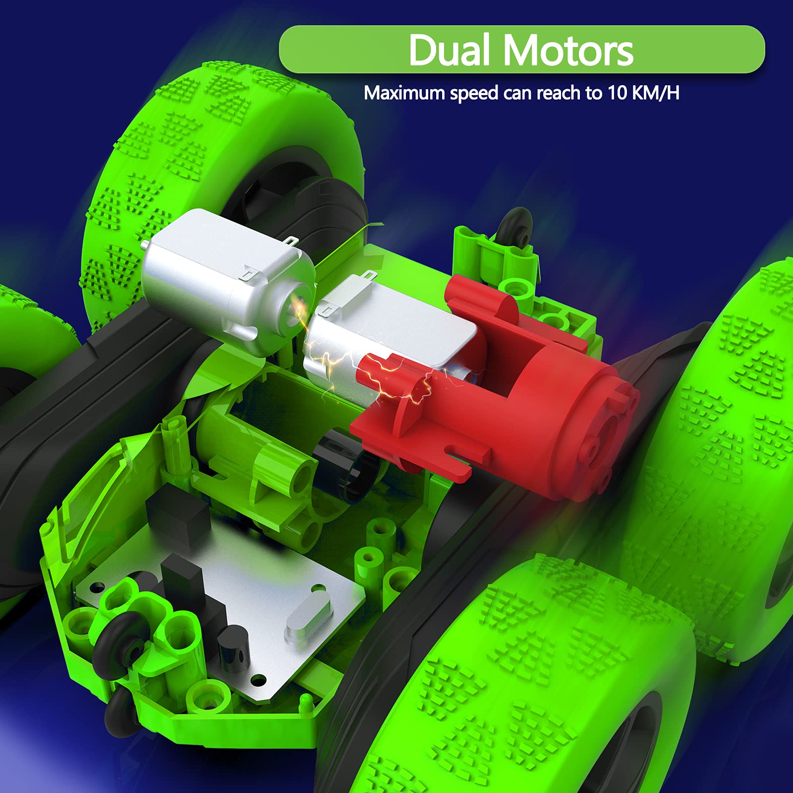 Foto 4 pulgar | Coche Con Mando A Distancia Hamdol, Doble Cara, 360°, 4wd Rc, Verde - Venta Internacional.