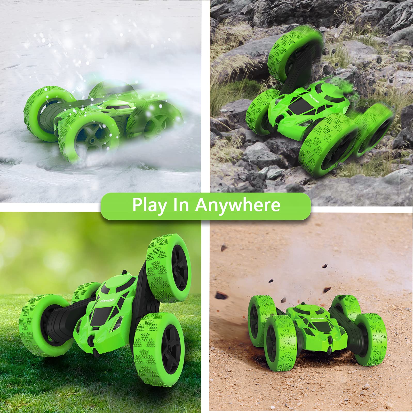 Foto 6 pulgar | Coche Con Mando A Distancia Hamdol, Doble Cara, 360°, 4wd Rc, Verde - Venta Internacional.
