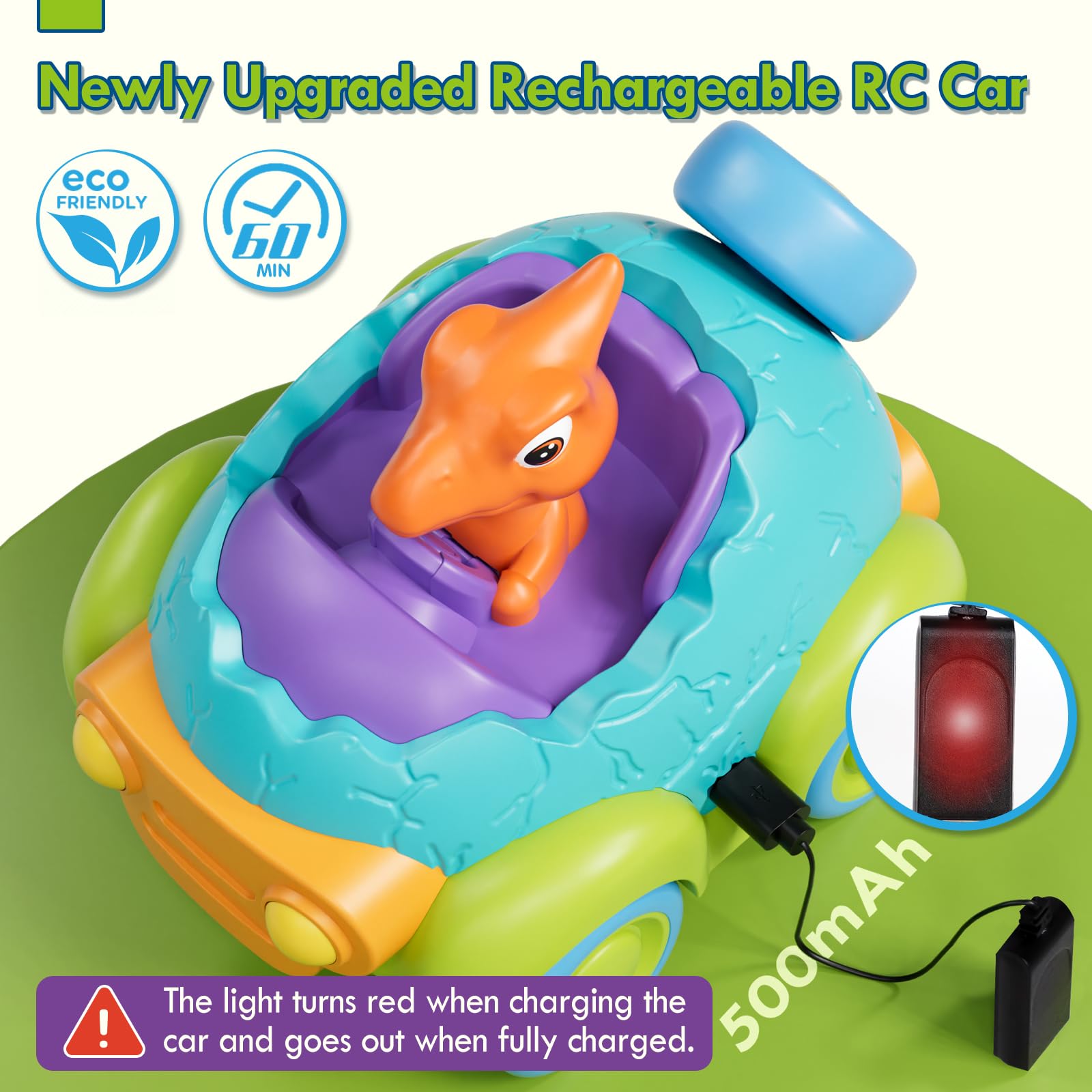 Foto 3 pulgar | Coche De Control Remoto Lehoo Castle Dinosaur Recargable De 2 A 4 Años - Venta Internacional.
