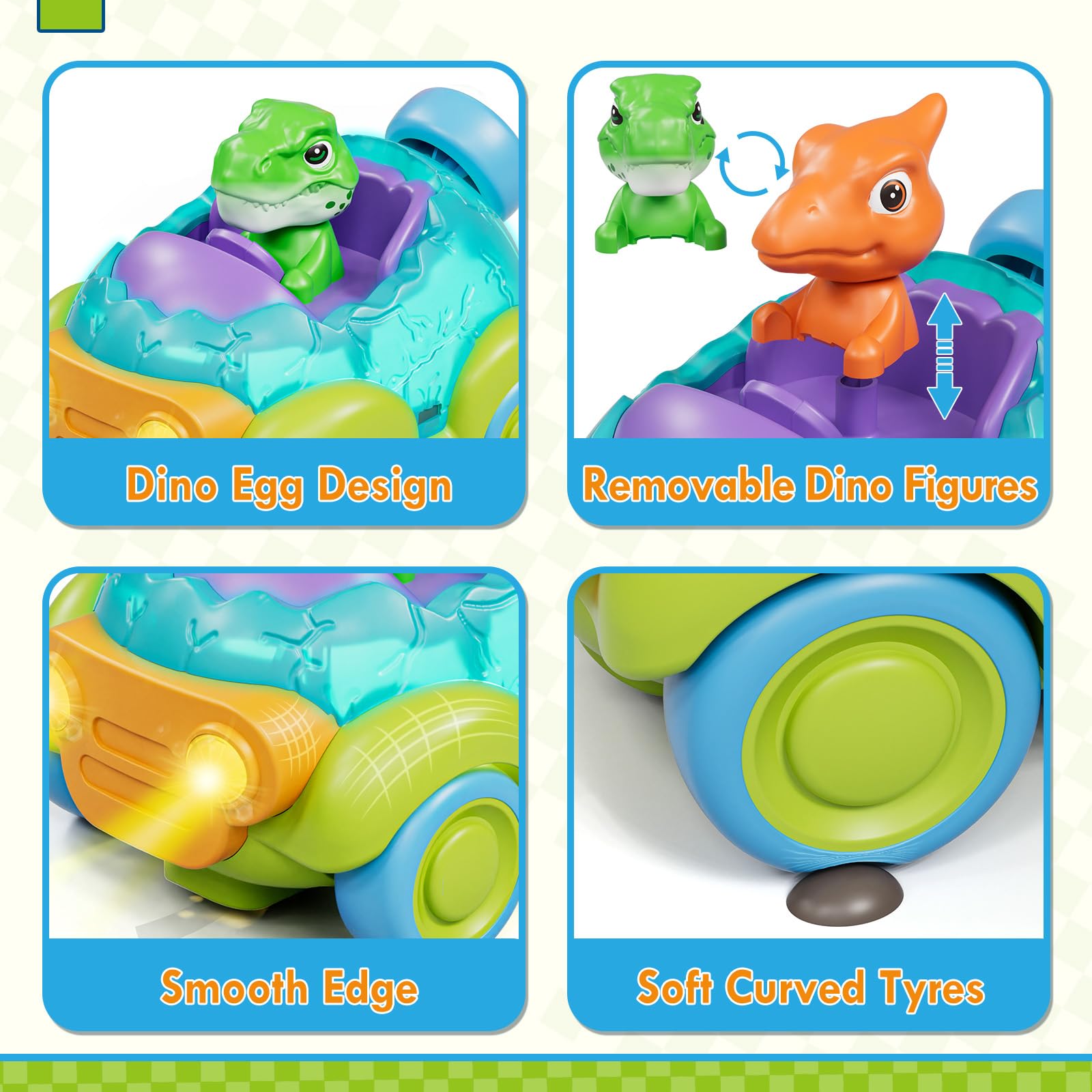 Foto 7 pulgar | Coche De Control Remoto Lehoo Castle Dinosaur Recargable De 2 A 4 Años - Venta Internacional.