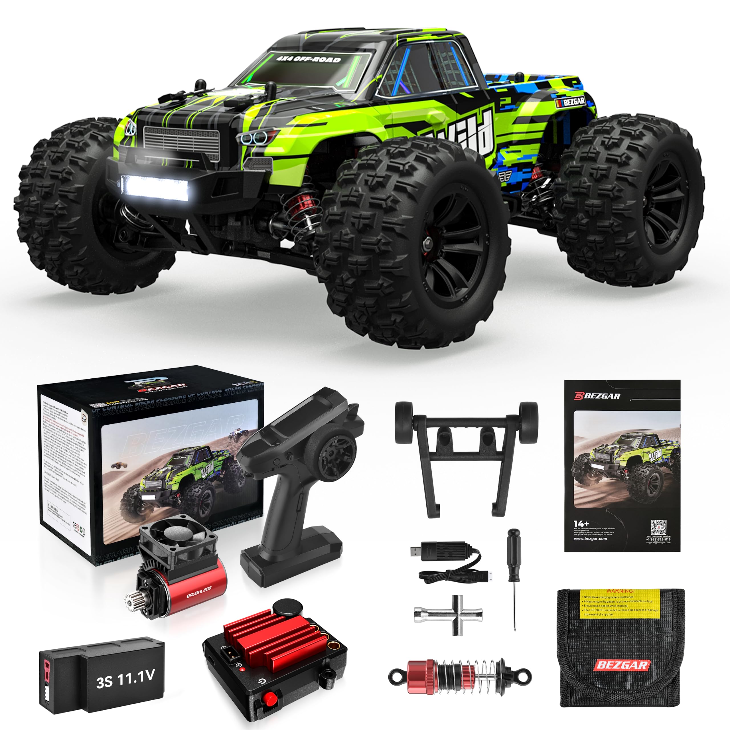 Camión Rc Bezgar Hp161s 1:16 4x4 Rtr Sin Escobillas, Velocidad De 68 Km/h - Venta Internacional.