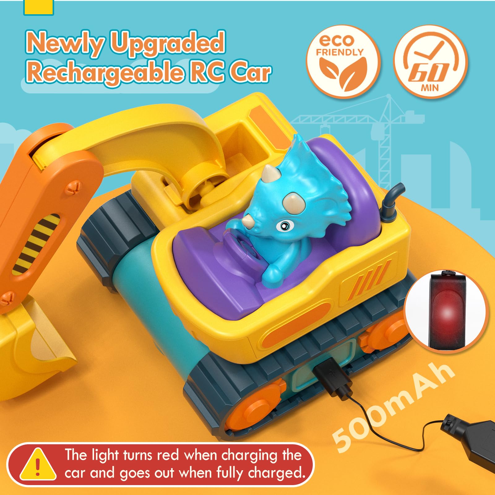 Foto 3 pulgar | Excavadora Rc Toy Lehoo Castle, Coche De Control Remoto Para Niños Pequeños - Venta Internacional.
