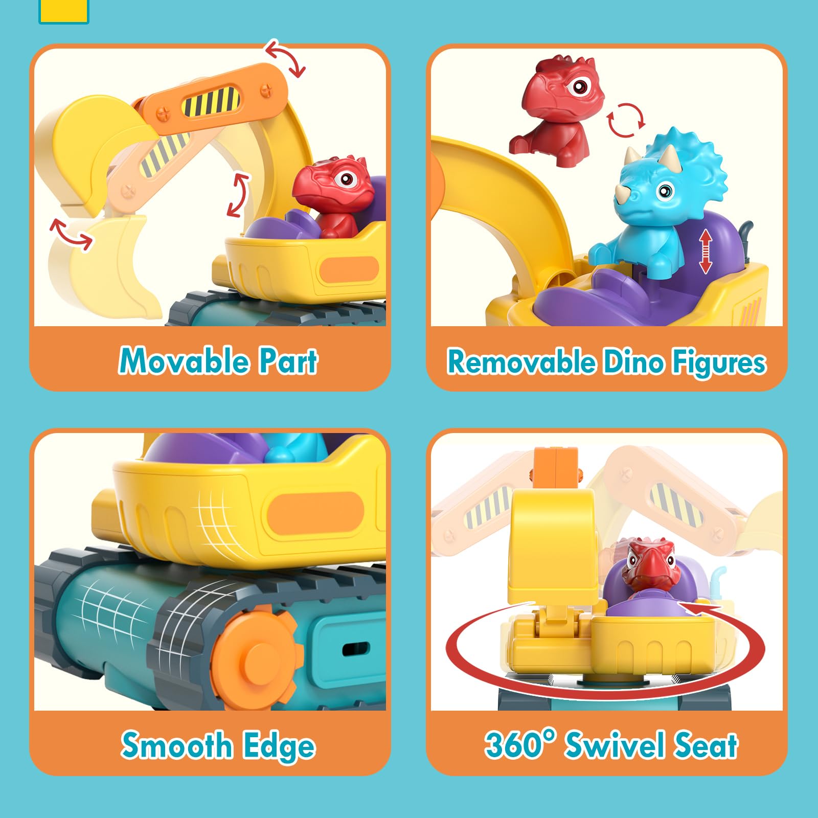 Foto 6 pulgar | Excavadora Rc Toy Lehoo Castle, Coche De Control Remoto Para Niños Pequeños - Venta Internacional.