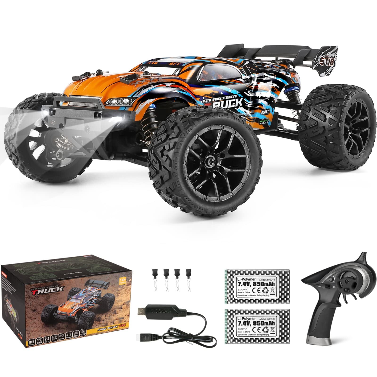 Coche Rc Haiboxing A Escala 1:18 4wd 36 Km/h Resistente Al Agua Con 2 Baterías - Venta Internacional.