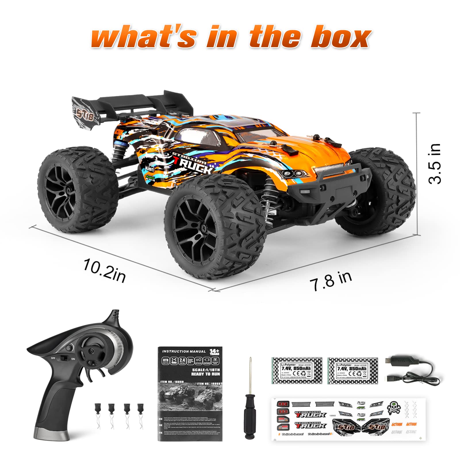 Foto 6 | Coche Rc Haiboxing A Escala 1:18 4wd 36 Km/h Resistente Al Agua Con 2 Baterías - Venta Internacional.