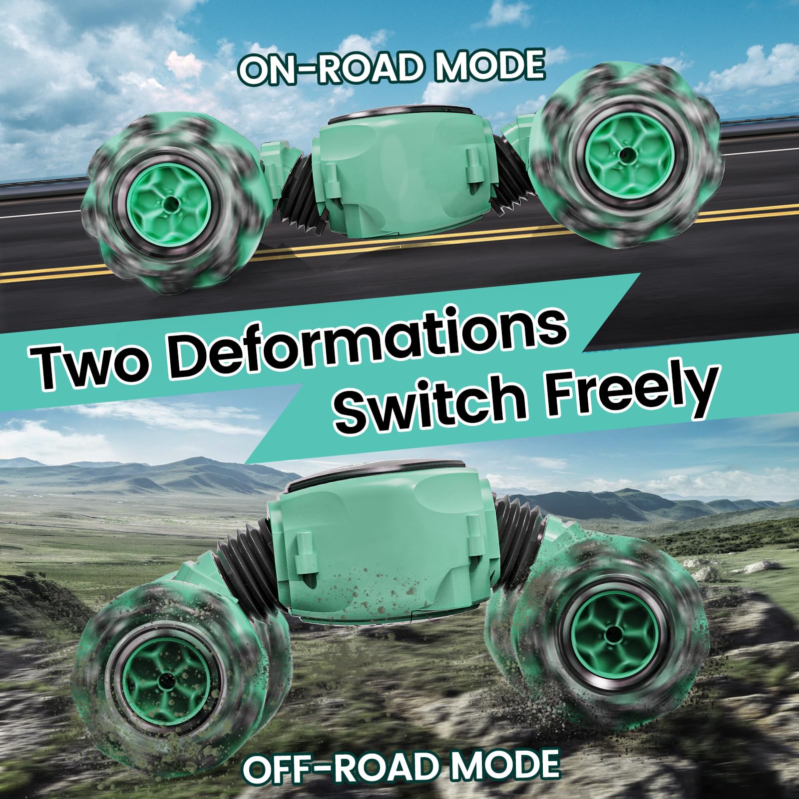 Foto 4 pulgar | Coche De Control Remoto Tecnock Rc Cars 4wd Stunt 360° Green Kids - Venta Internacional.