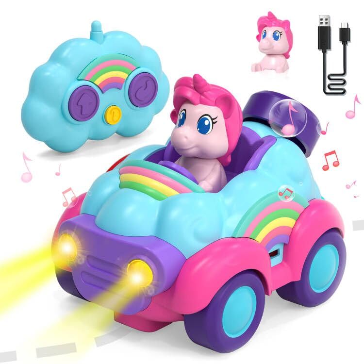 Coche Rc Lehoo Castle Unicorn Recargable Para Niñas De 2 A 4 Años - Venta Internacional.