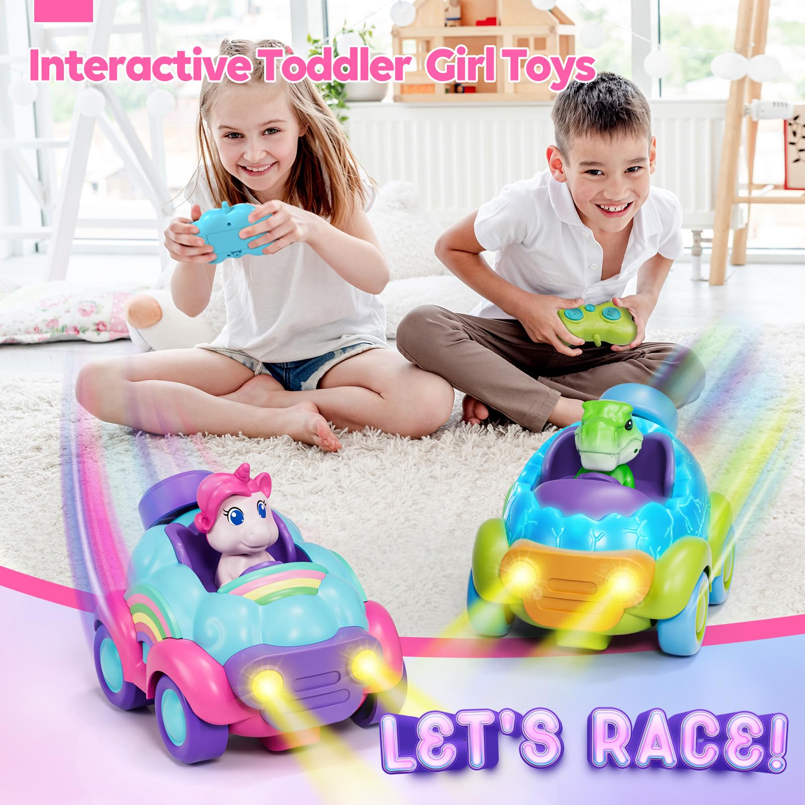 Foto 3 | Coche Rc Lehoo Castle Unicorn Recargable Para Niñas De 2 A 4 Años - Venta Internacional.