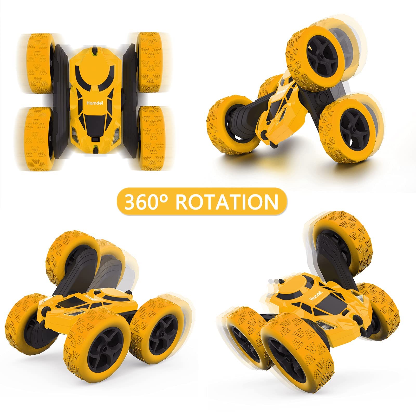 Foto 3 pulgar | Control Remoto Para Coche Hamdol, Doble Cara, 360°, 4wd Rc, Amarillo - Venta Internacional.