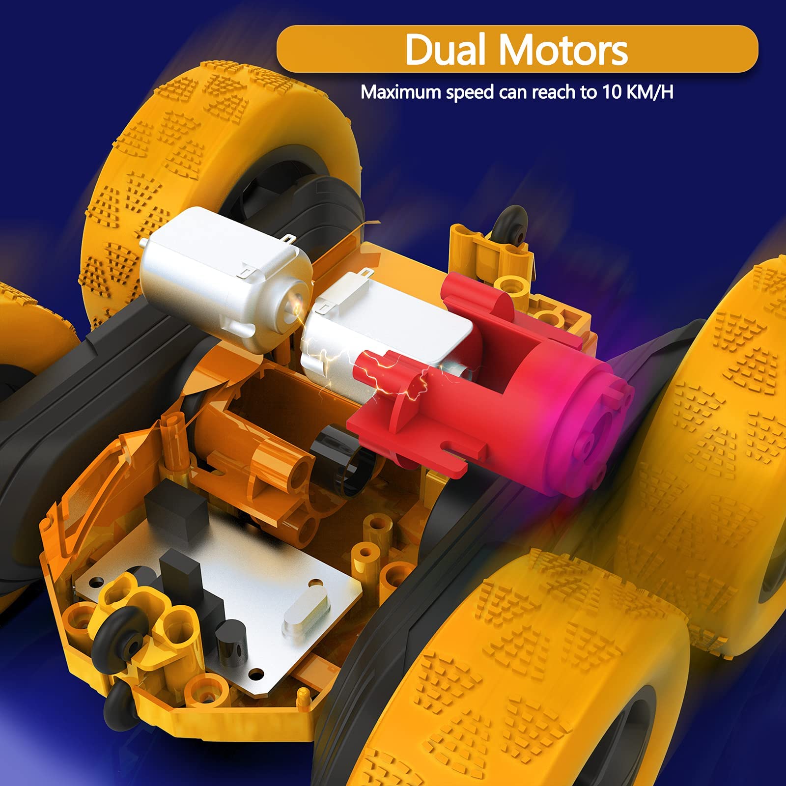 Foto 4 pulgar | Control Remoto Para Coche Hamdol, Doble Cara, 360°, 4wd Rc, Amarillo - Venta Internacional.