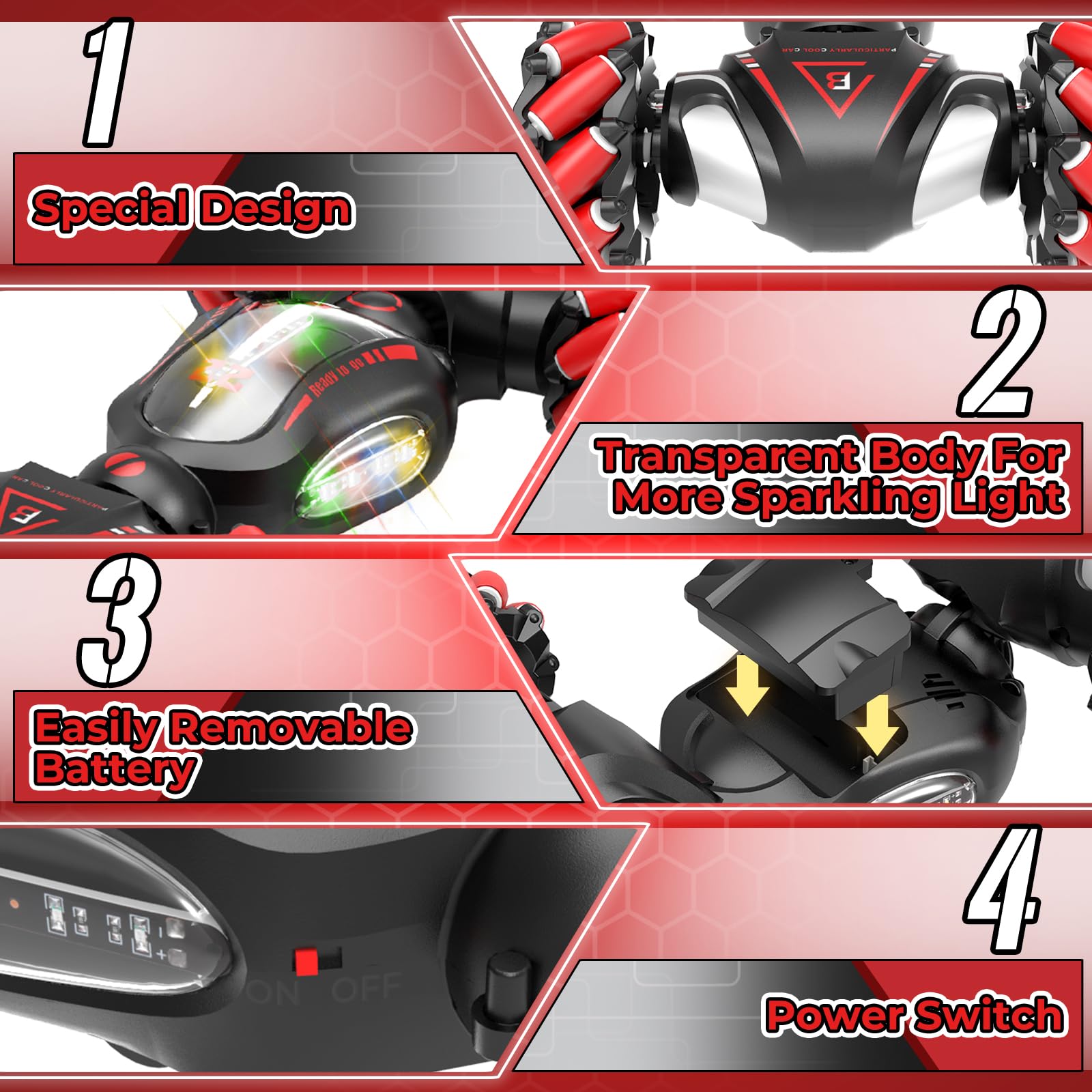 Foto 6 pulgar | Rc Stunt Car Fosgoit Gesture Sensing 4wd Para Niños De 6 A 12 Años - Venta Internacional.