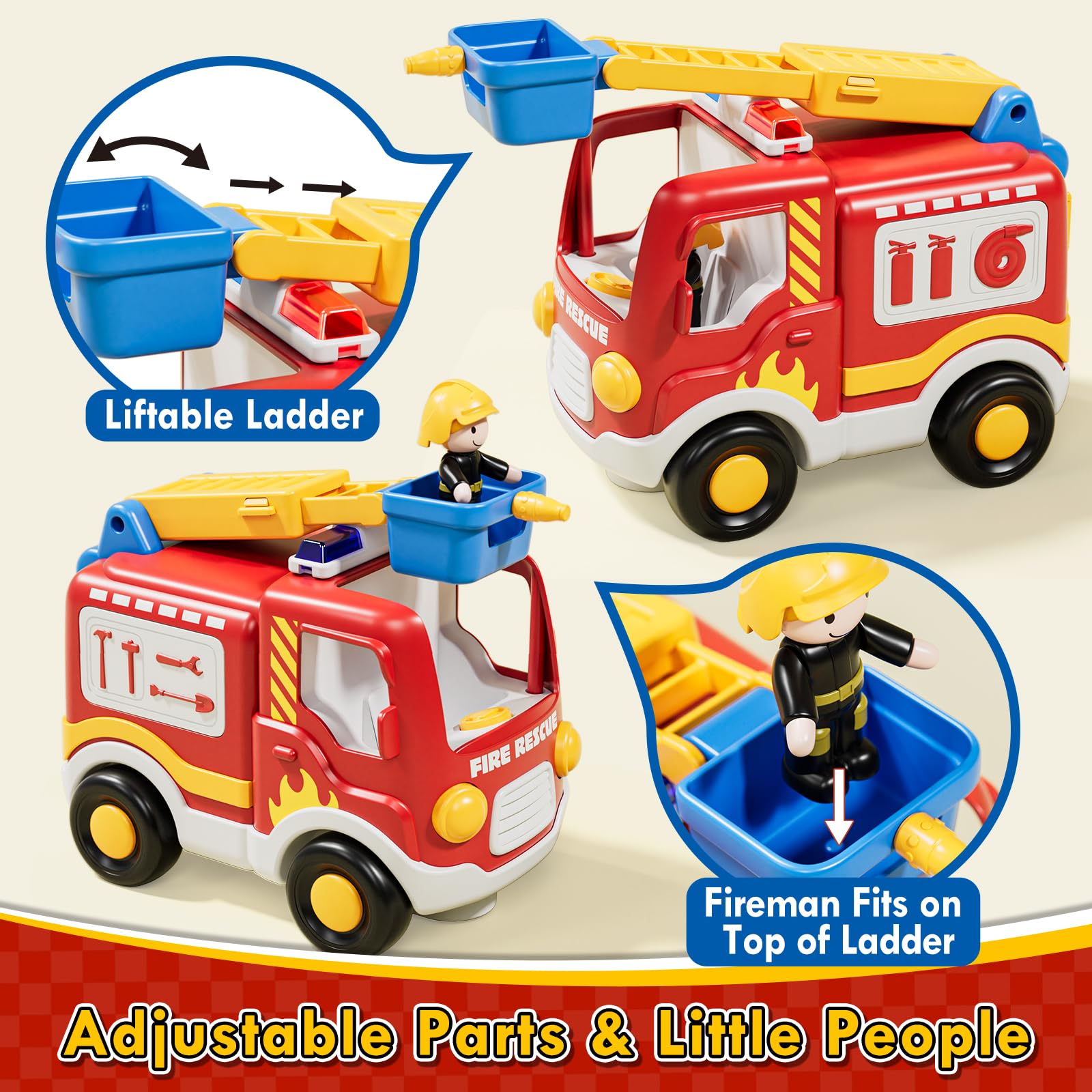 Foto 4 pulgar | Coche A Control Remoto Lehoo Castle Fire Truck Police Durante Más De 3 Años - Venta Internacional.