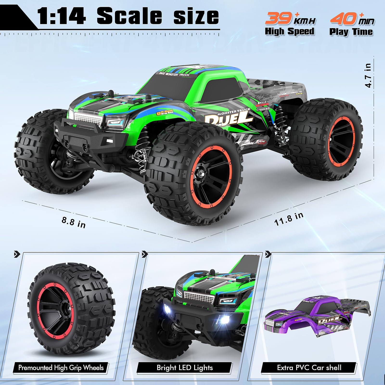 Foto 7 pulgar | Coche Rc Haiboxing 2015, Escala 1:14, 39 Km/h, 4x4, Todoterreno, Impermeable - Venta Internacional.