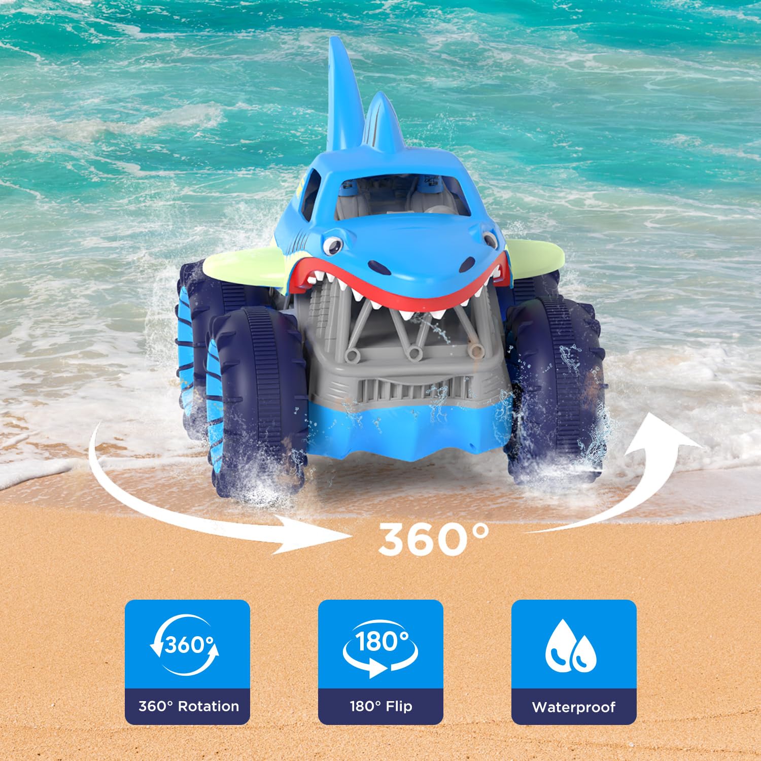 Foto 4 pulgar | Coche De Control Remoto Maxtronic Amphibious Rc Shark Truck - Venta Internacional.