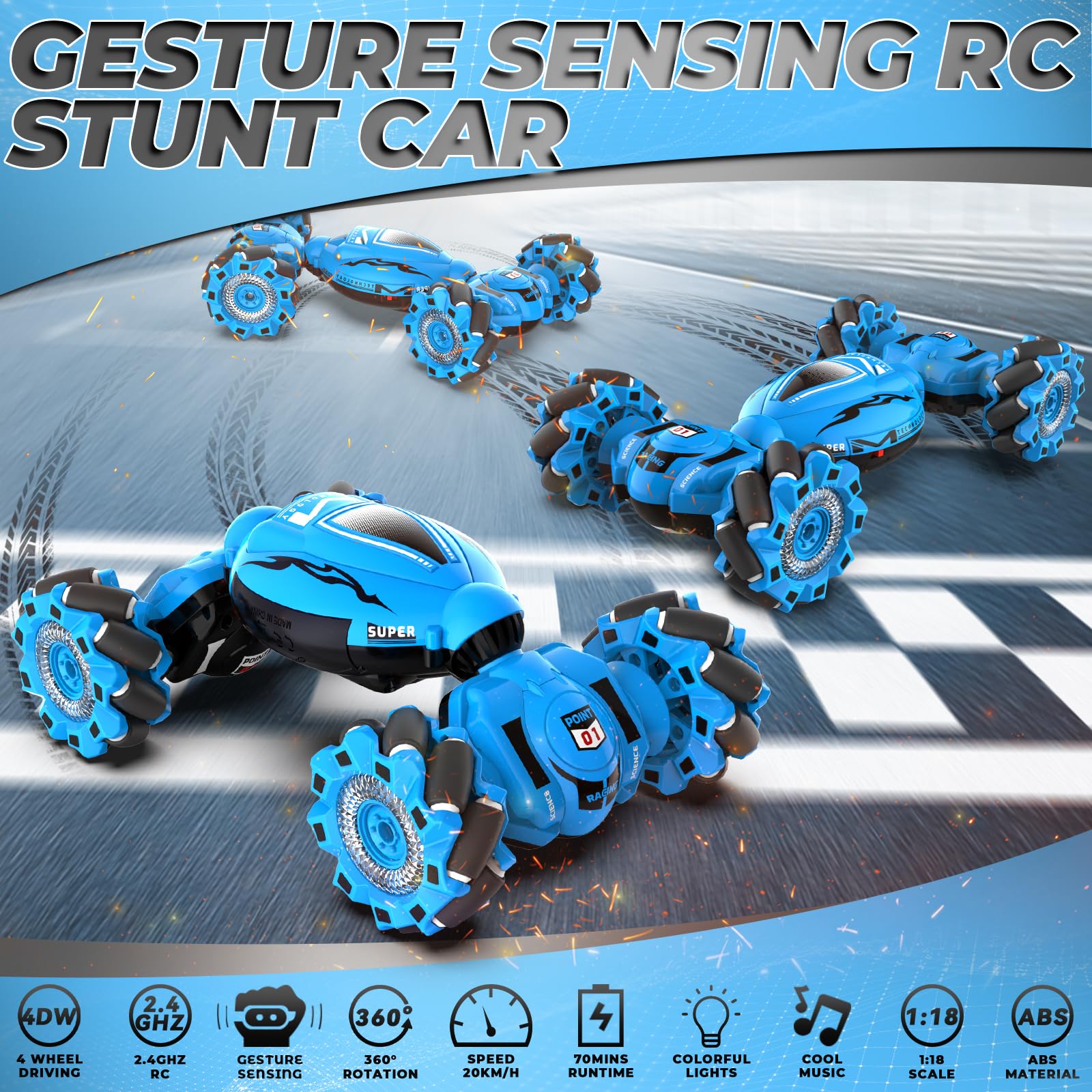 Foto 3 pulgar | Rc Car Dysaim Gesture Sensing Stunt 4wd 2.4 Ghz Para Niños De 6 A 12 Años - Venta Internacional.