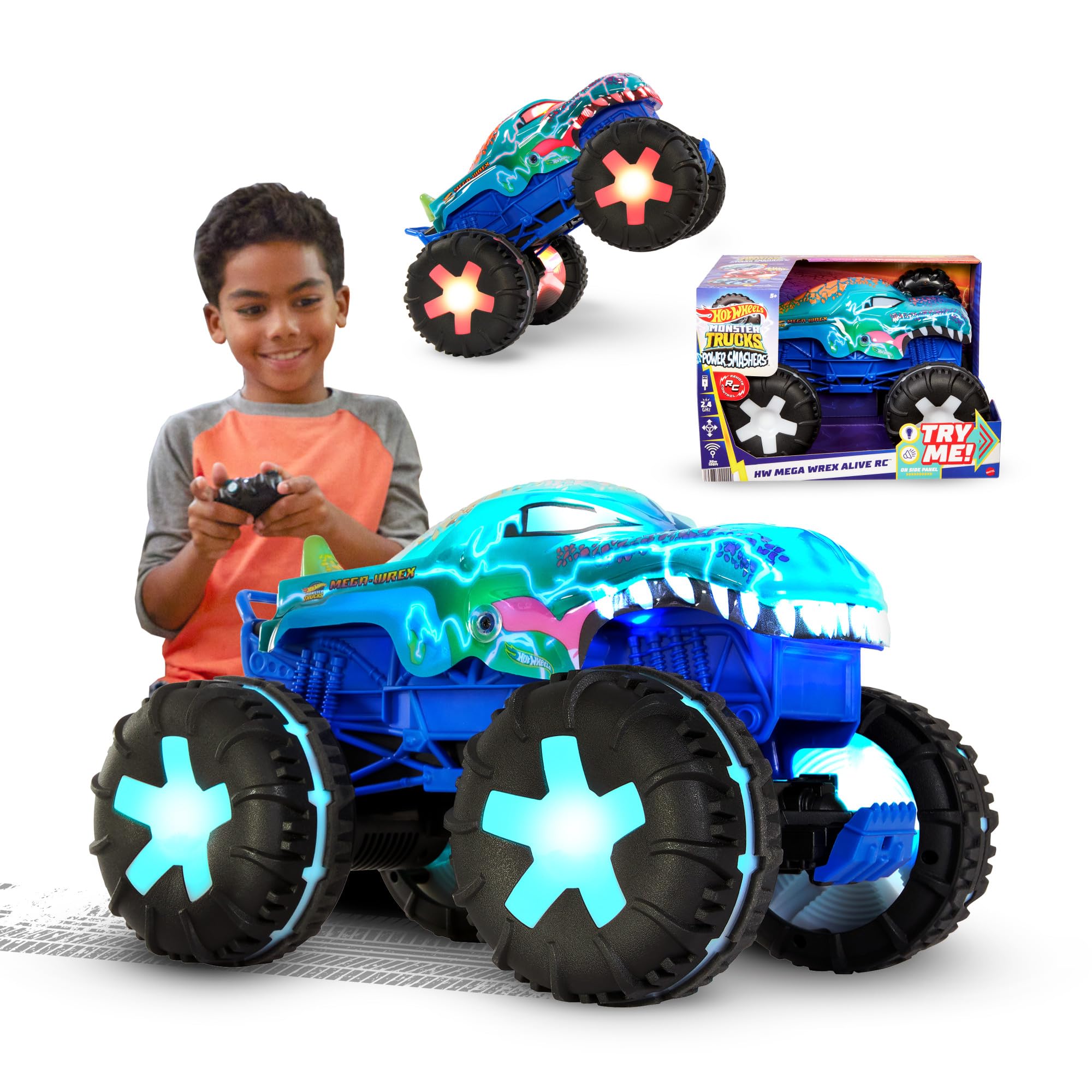 Foto 2 pulgar | Control Remoto Monster Truck Hot Wheels Mega-wrex 1:15 - Venta Internacional.