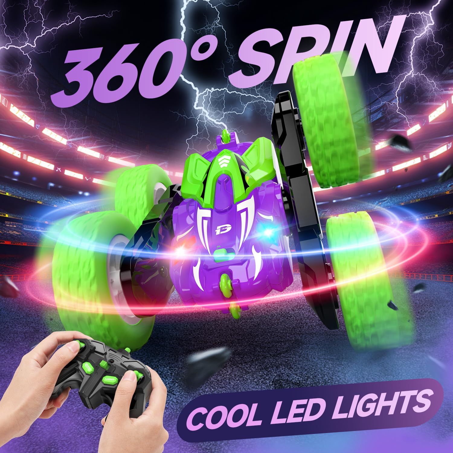 Foto 4 pulgar | Rc Stunt Car Deerc, Conducción A Doble Cara, Giro 360°, 4wd, 2,4 Ghz - Venta Internacional.
