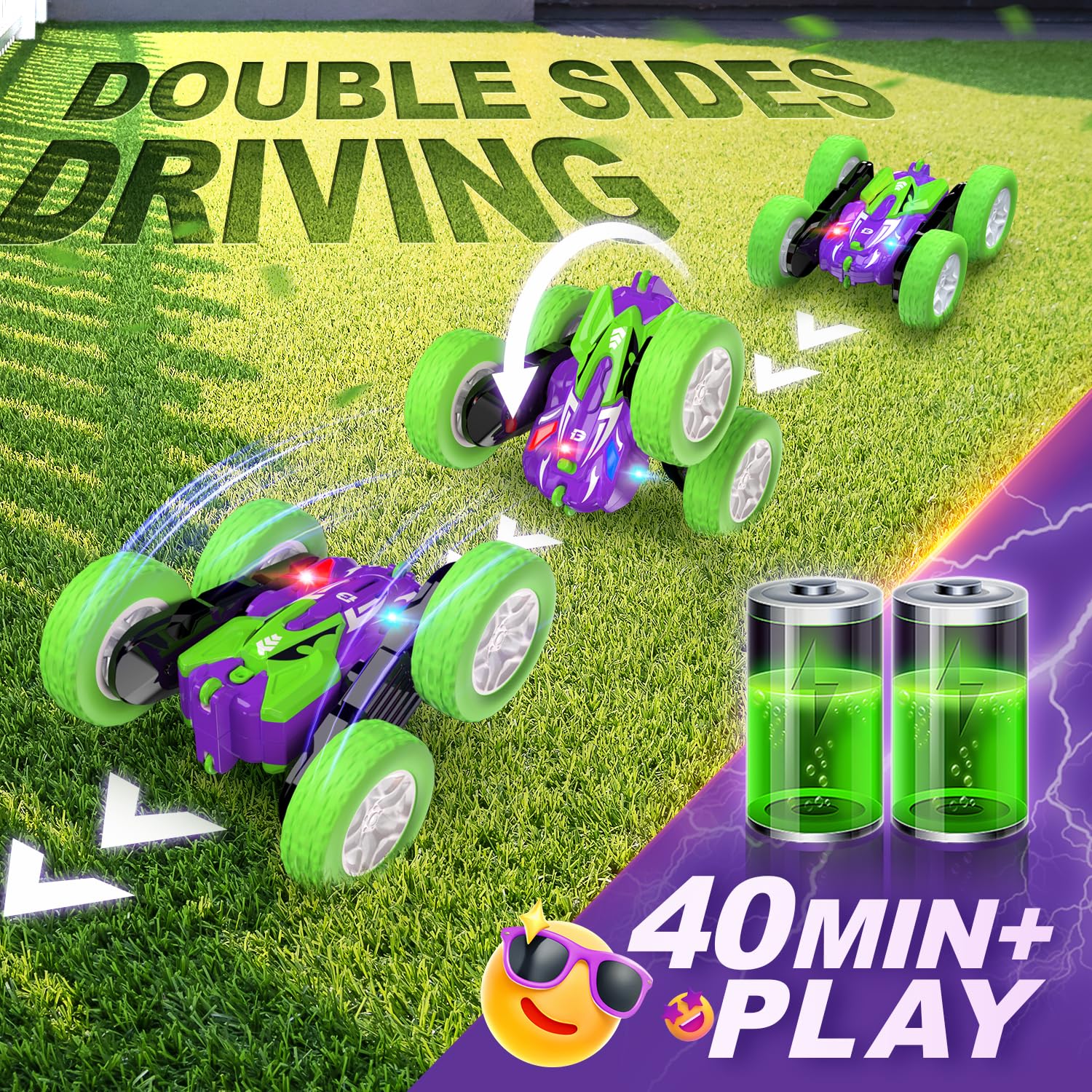 Foto 6 pulgar | Rc Stunt Car Deerc, Conducción A Doble Cara, Giro 360°, 4wd, 2,4 Ghz - Venta Internacional.
