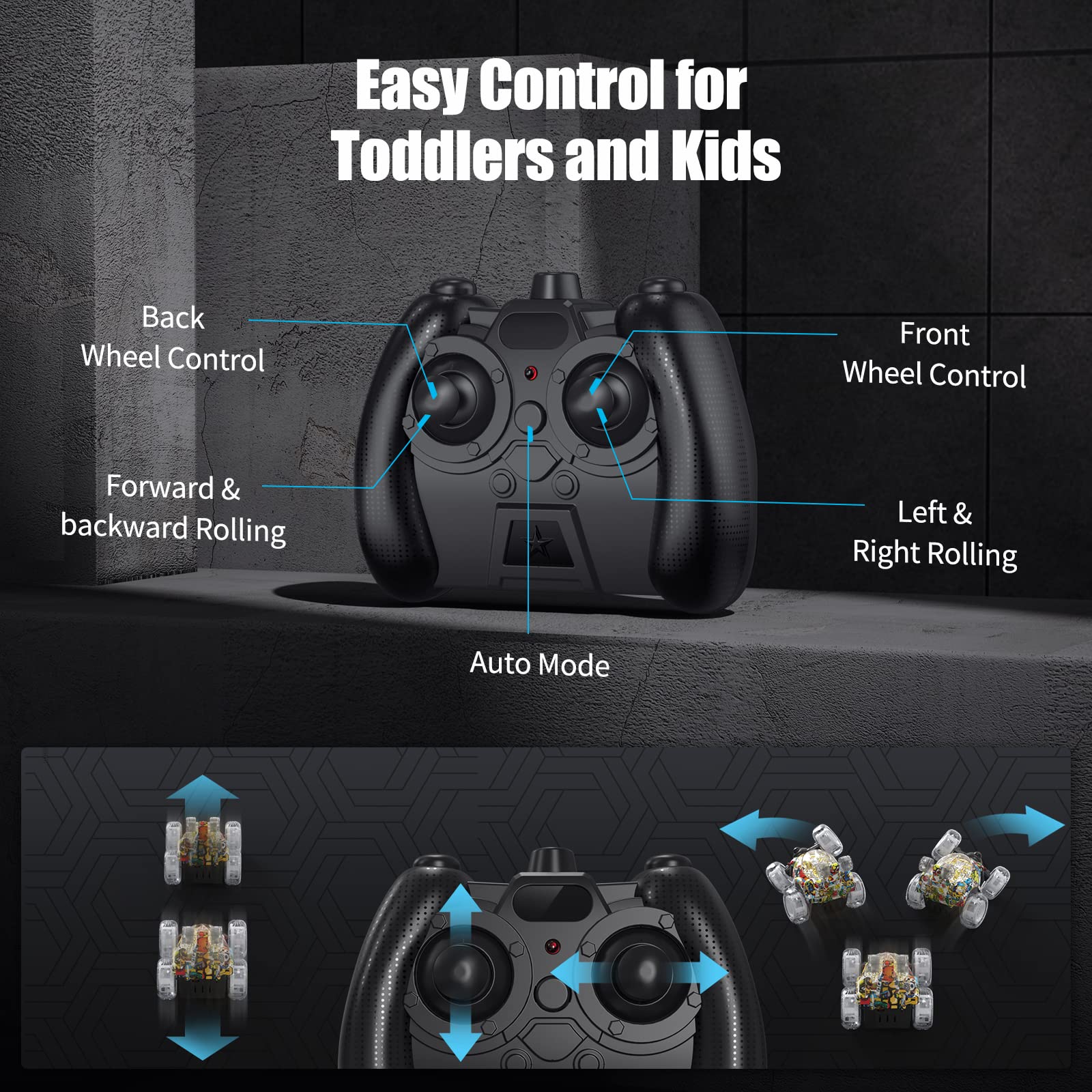 Foto 5 pulgar | Coche A Control Remoto Kizeefun Invincible 360° Rolling Twister - Venta Internacional.