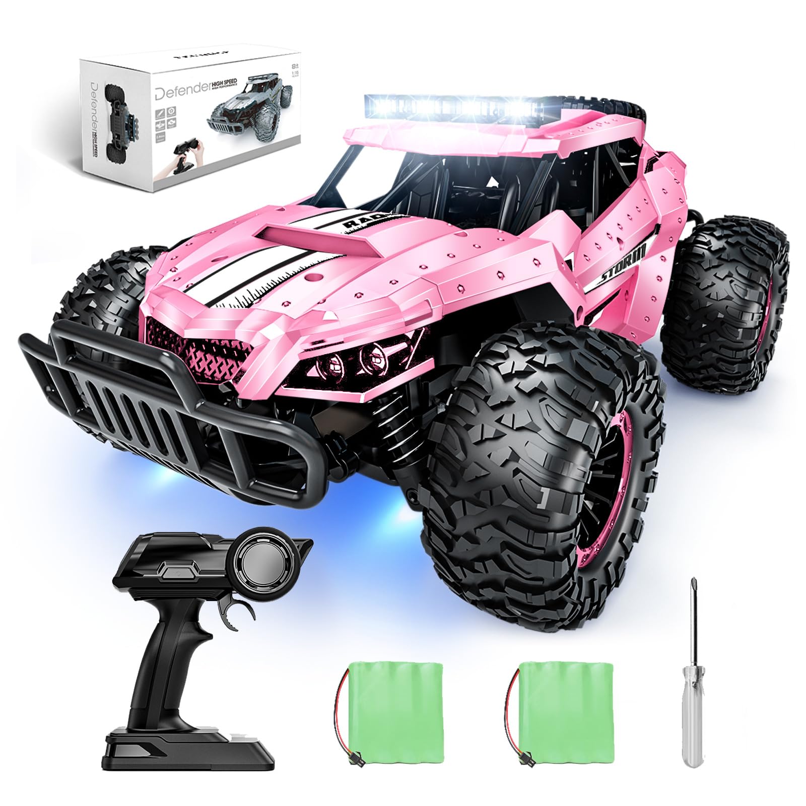 Coche Tecnock Pink Con Mando A Distancia, Escala 1/16, 20 Km/h, Para Niños - Venta Internacional.