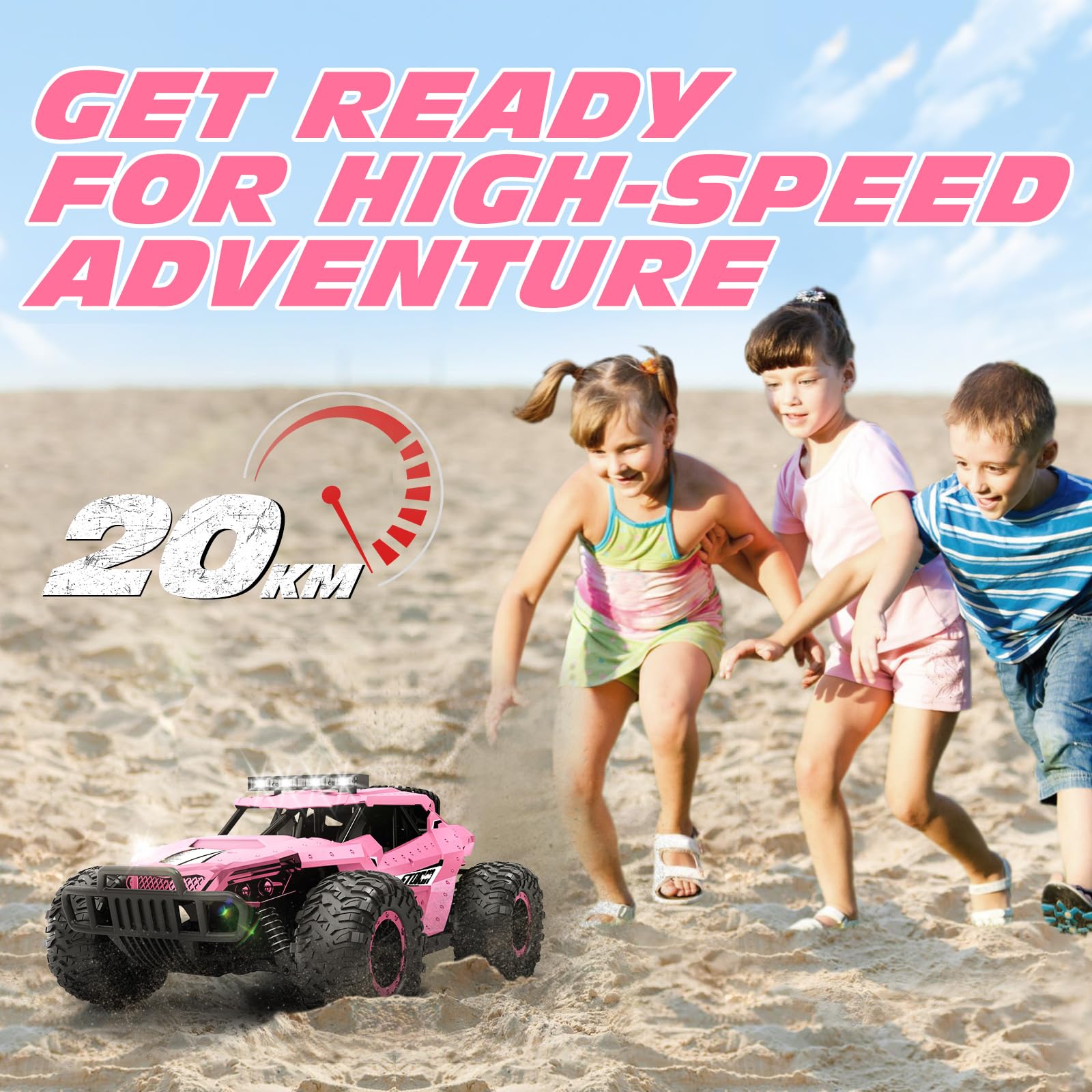 Foto 3 pulgar | Coche Tecnock Pink Con Mando A Distancia, Escala 1/16, 20 Km/h, Para Niños - Venta Internacional.