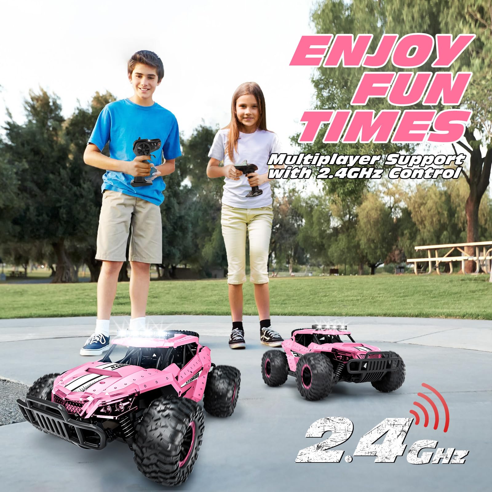 Foto 5 pulgar | Coche Tecnock Pink Con Mando A Distancia, Escala 1/16, 20 Km/h, Para Niños - Venta Internacional.