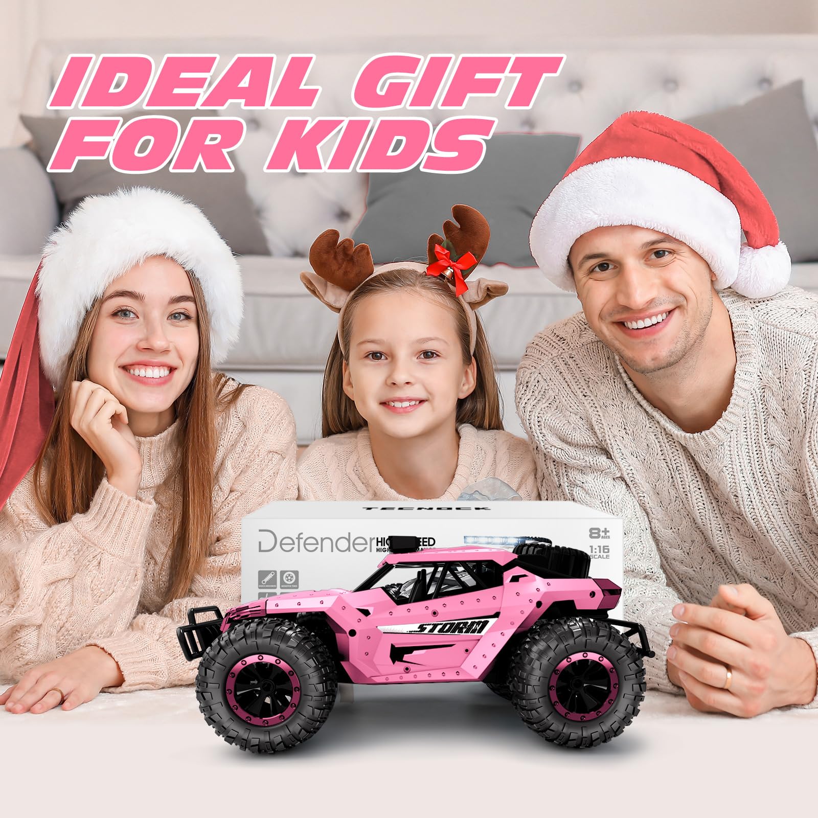 Foto 7 pulgar | Coche Tecnock Pink Con Mando A Distancia, Escala 1/16, 20 Km/h, Para Niños - Venta Internacional.
