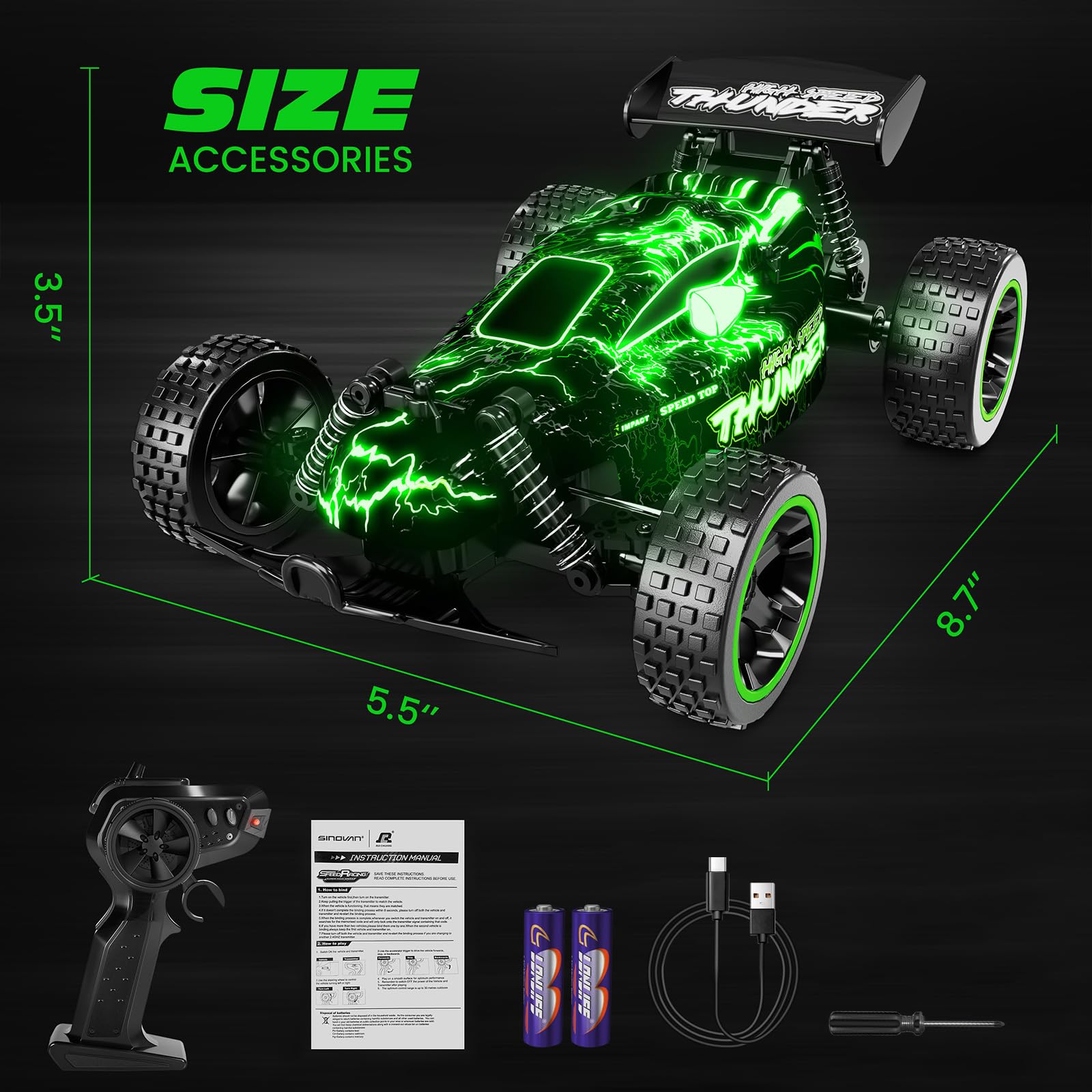 Foto 6 | Carro a Control Remoto Tecnock con Luces-Venta Internacional