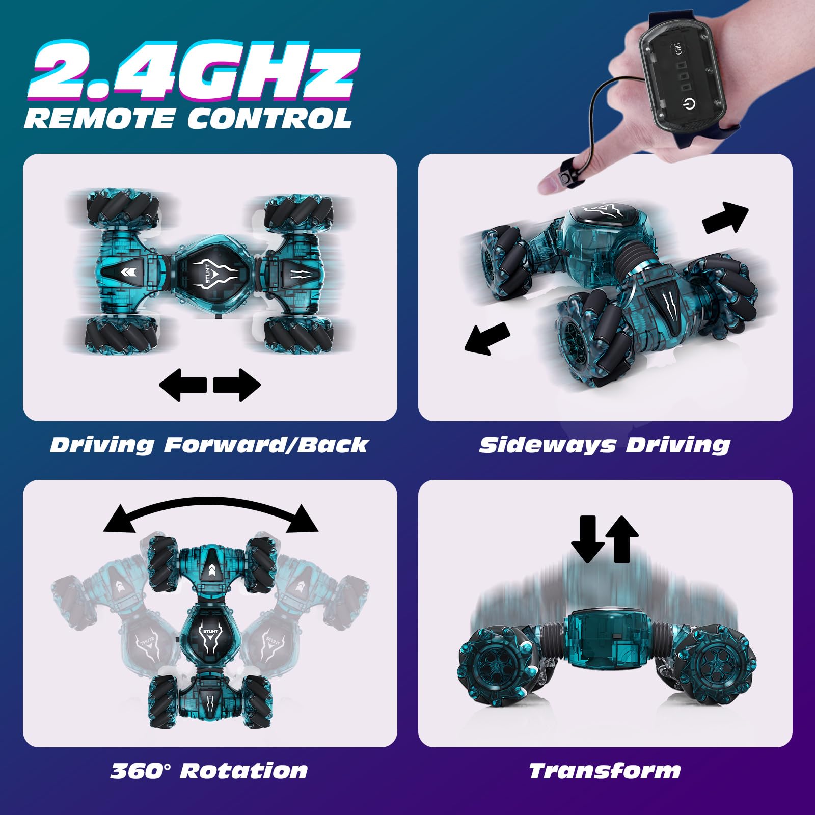 Foto 5 pulgar | Coche De Control Remoto Tecnock Rc Cars 4wd Para Niños Con Luces - Venta Internacional.