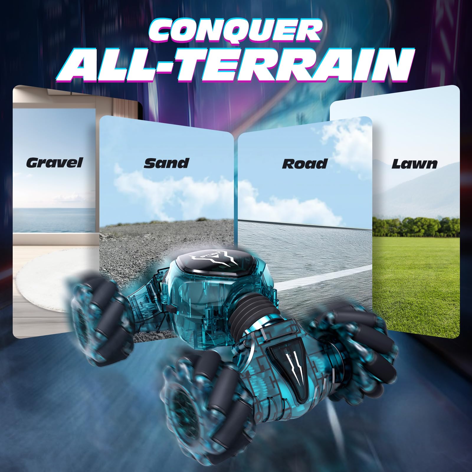 Foto 7 pulgar | Coche De Control Remoto Tecnock Rc Cars 4wd Para Niños Con Luces - Venta Internacional.