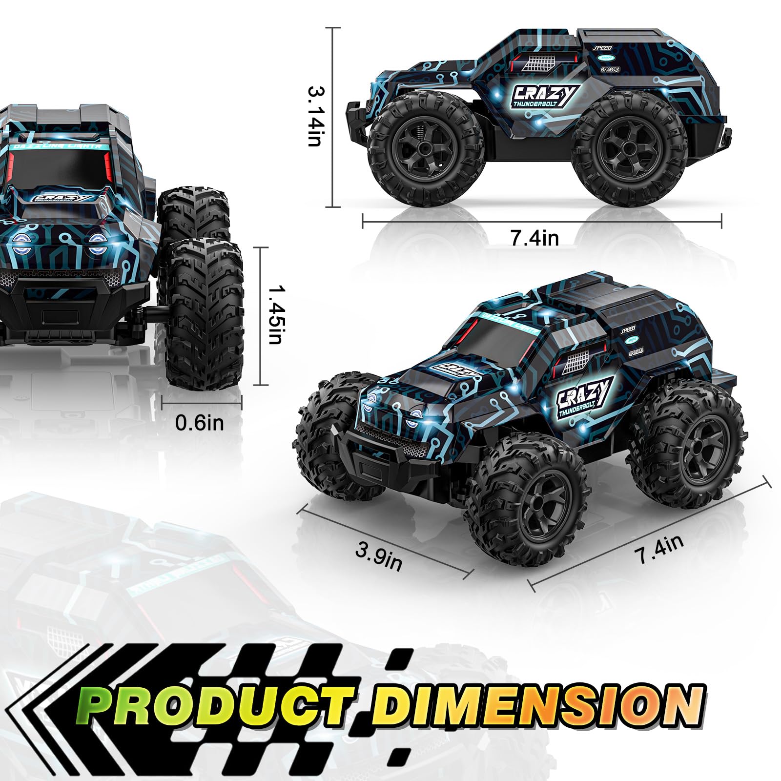 Foto 7 pulgar | Coche De Control Remoto Bluejay 2.4 Ghz De Alta Velocidad Rc Truck Kids - Venta Internacional.