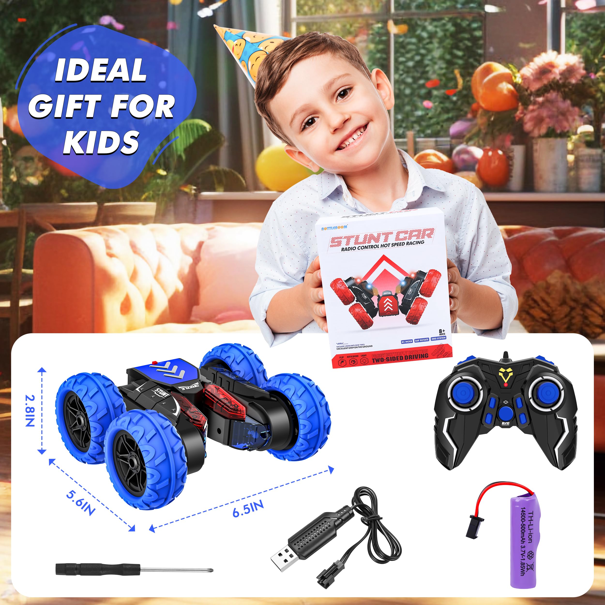 Foto 6 pulgar | Bottleboom Rc Stunt Car, 2,4 Ghz, Doble Cara, Voltea 360 Grados - Venta Internacional.