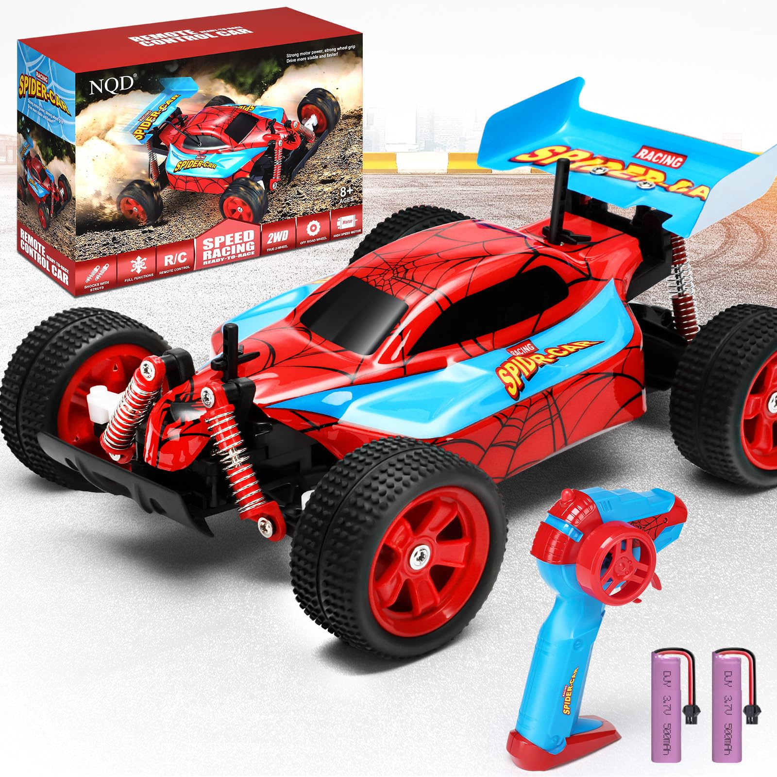 Coche Con Mando A Distancia Nqd Spider Para Niños De Más De 3 Años Con 2 Pilas - Venta Internacional.