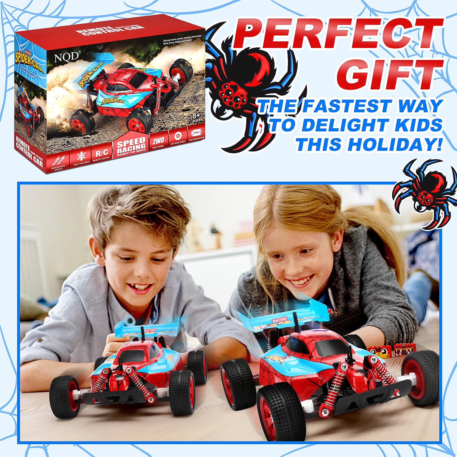 Foto 5 pulgar | Coche Con Mando A Distancia Nqd Spider Para Niños De Más De 3 Años Con 2 Pilas - Venta Internacional.