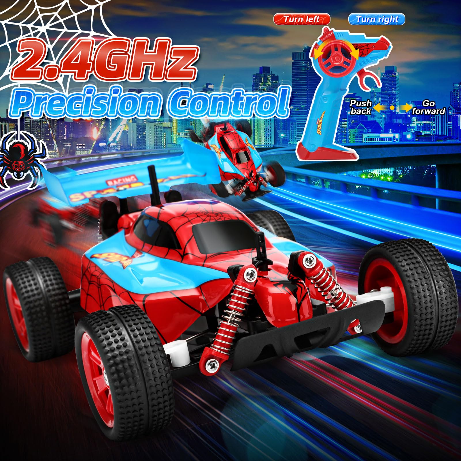 Foto 6 pulgar | Coche Con Mando A Distancia Nqd Spider Para Niños De Más De 3 Años Con 2 Pilas - Venta Internacional.