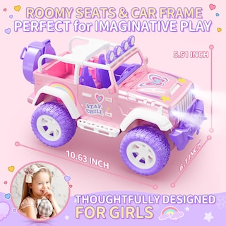 Foto 2 | Coche a Control Remoto Deerc Rosa con Niebla y Música para Niñas - Venta Internacional