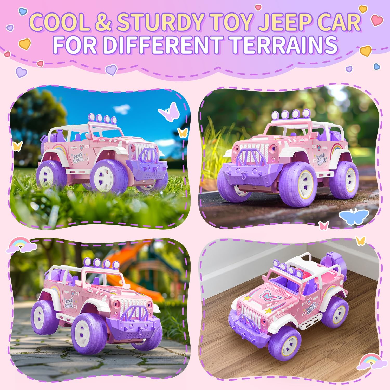 Foto 8 pulgar | Coche a Control Remoto Deerc Rosa con Niebla y Música para Niñas - Venta Internacional