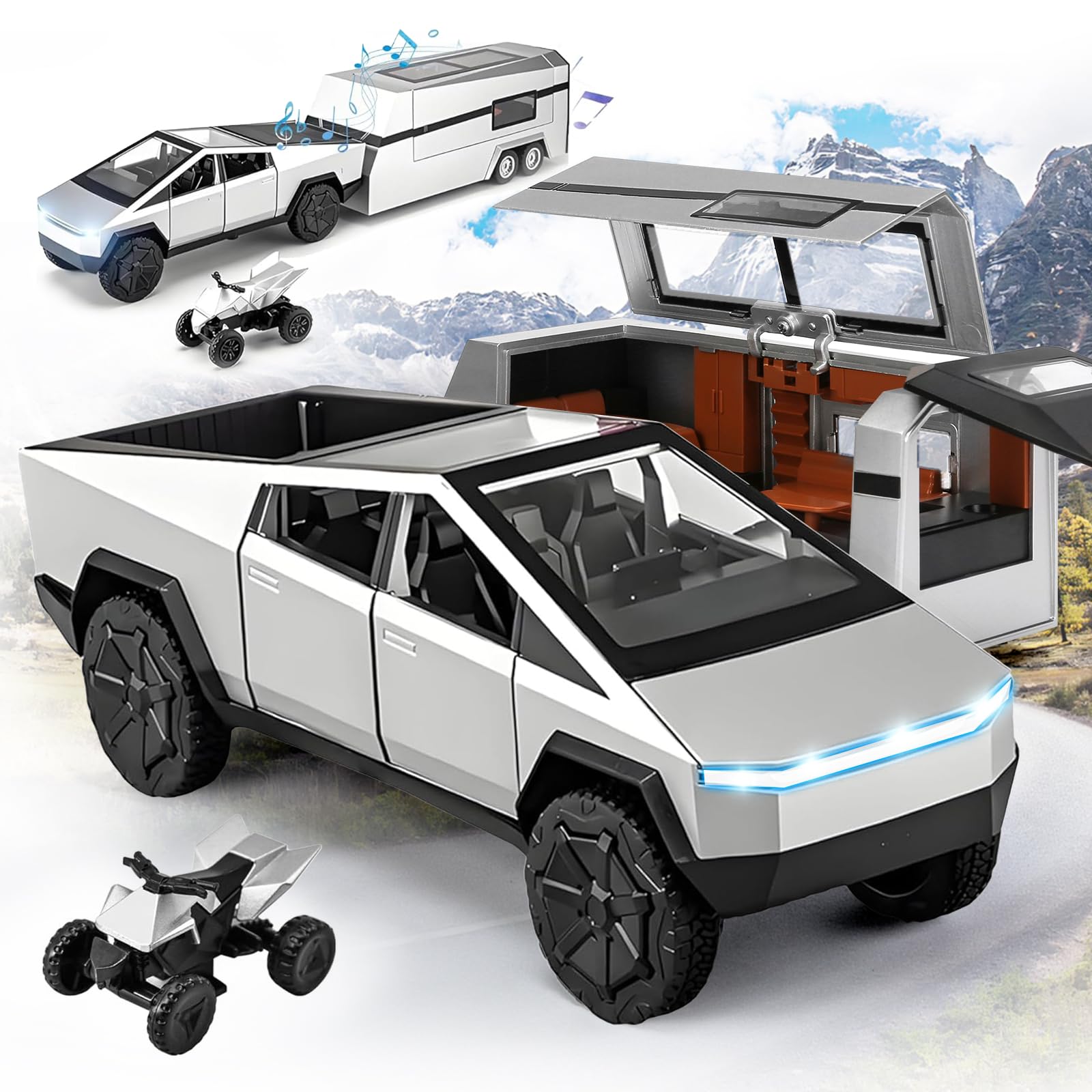 Camión Cibernético Toy Nqd Con Autocaravana Y Motocicleta 3 En 1 Para Niños Mayores De 3 Años - Venta Internacional.