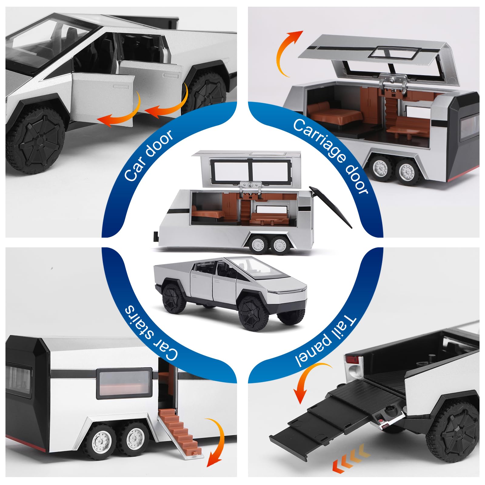 Foto 7 | Camión Cibernético Toy Nqd Con Autocaravana Y Motocicleta 3 En 1 Para Niños Mayores De 3 Años - Venta Internacional.