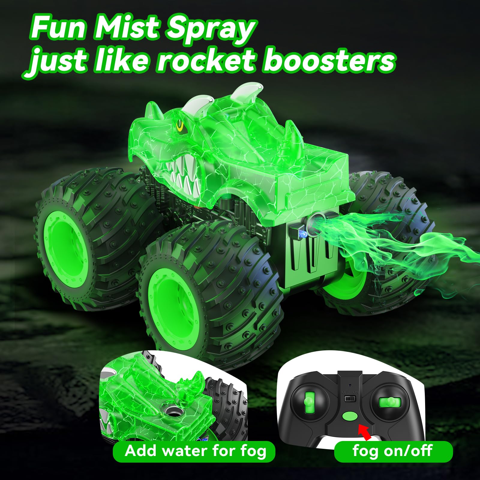 Foto 4 pulgar | Auto Auuguu Monster Trucks Con Control Remoto Con Spray De Luz 3+y - Venta Internacional.