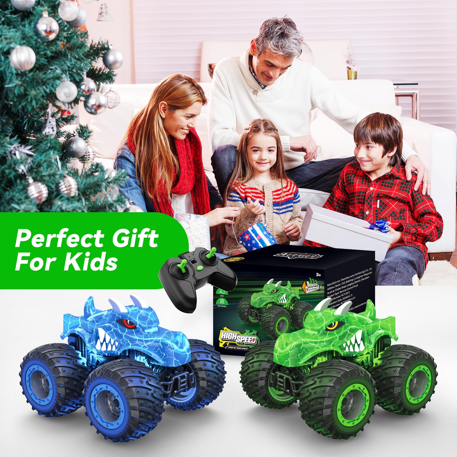 Foto 7 pulgar | Auto Auuguu Monster Trucks Con Control Remoto Con Spray De Luz 3+y - Venta Internacional.