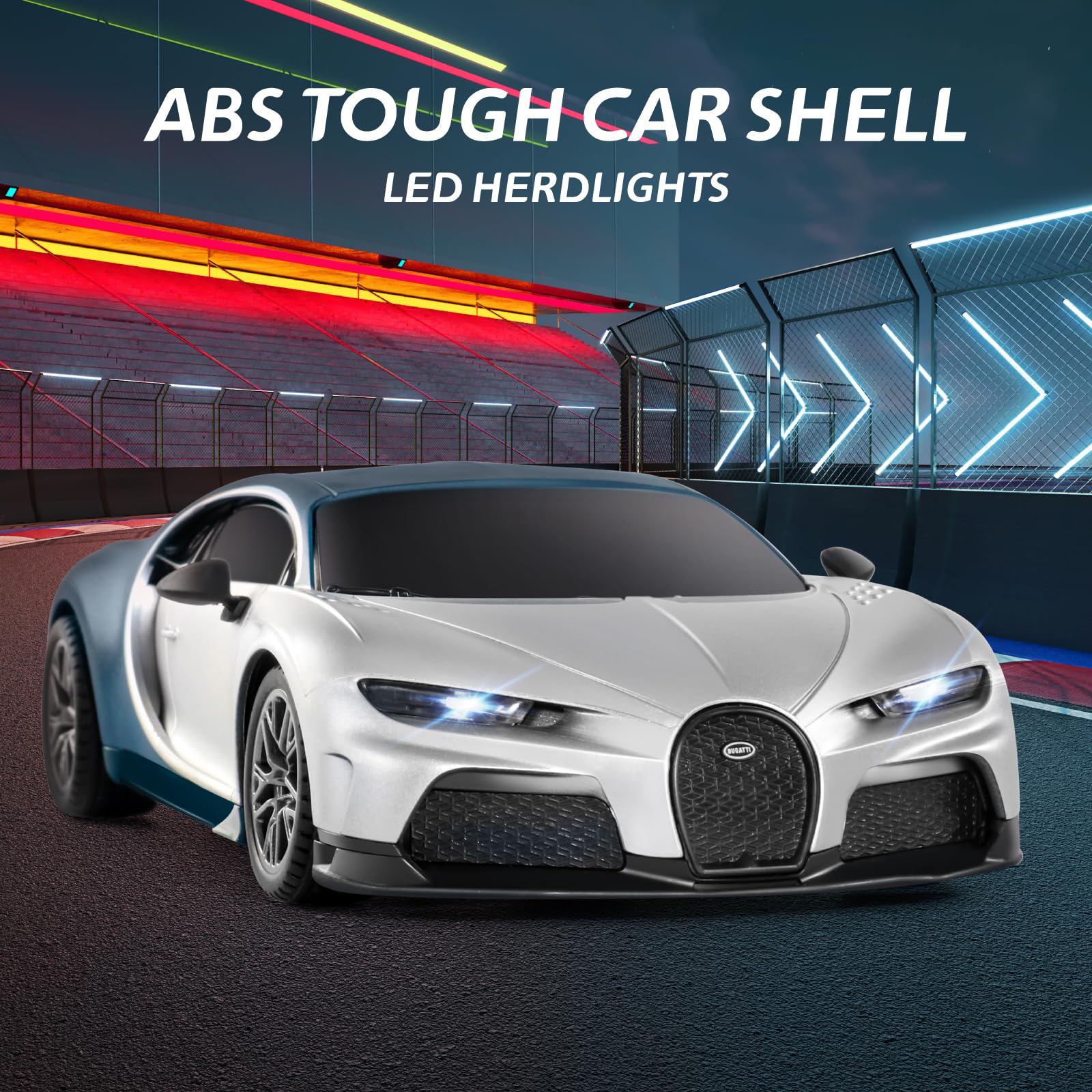 Foto 3 pulgar | Coche A Control Remoto Miebely Bugatti Chiron A Escala 1/24 Con Luz - Venta Internacional.