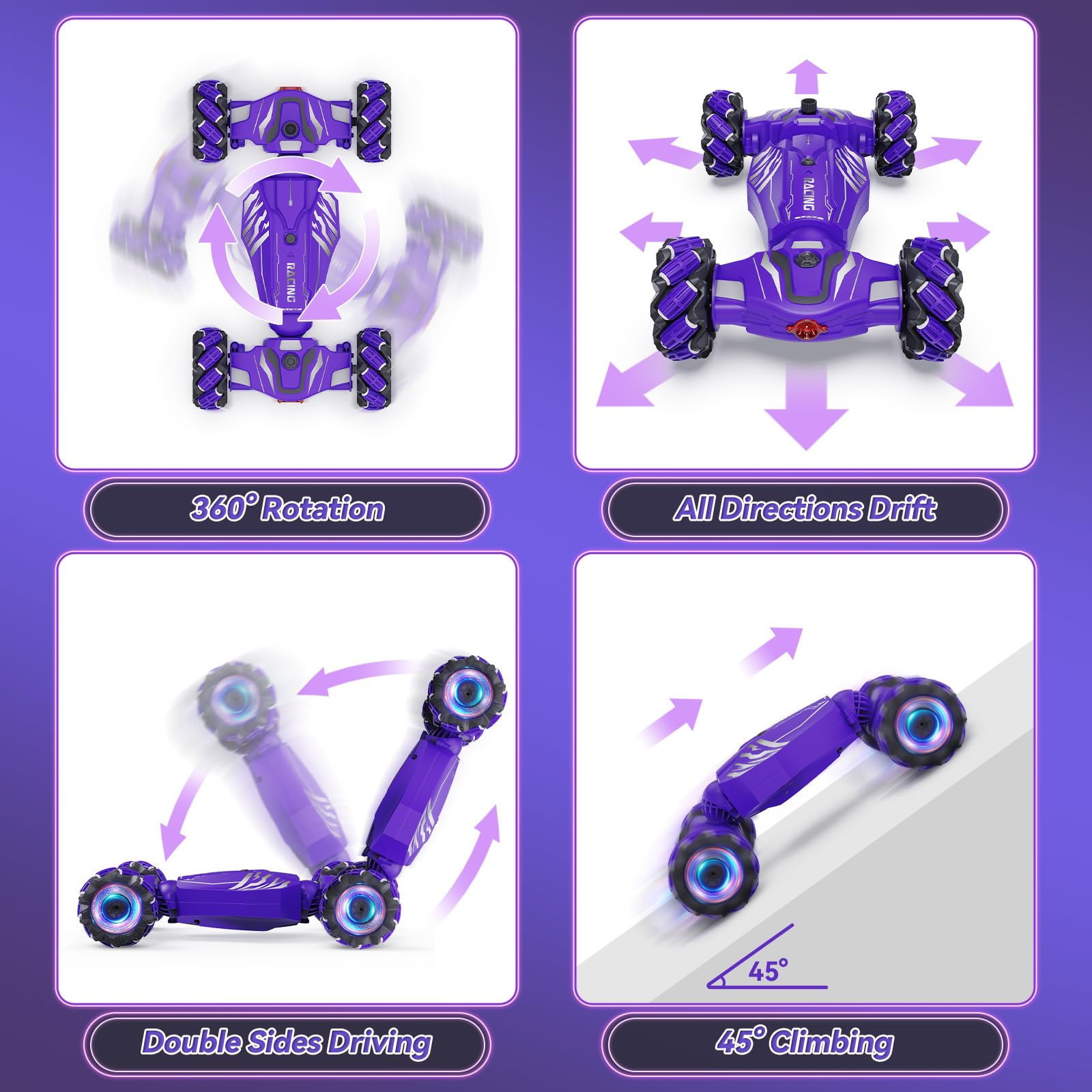Foto 4 pulgar | Coche De Acrobacias Rc Dysaim Con Sensor De Gestos 4wd Con Luces Y Música - Venta Internacional.