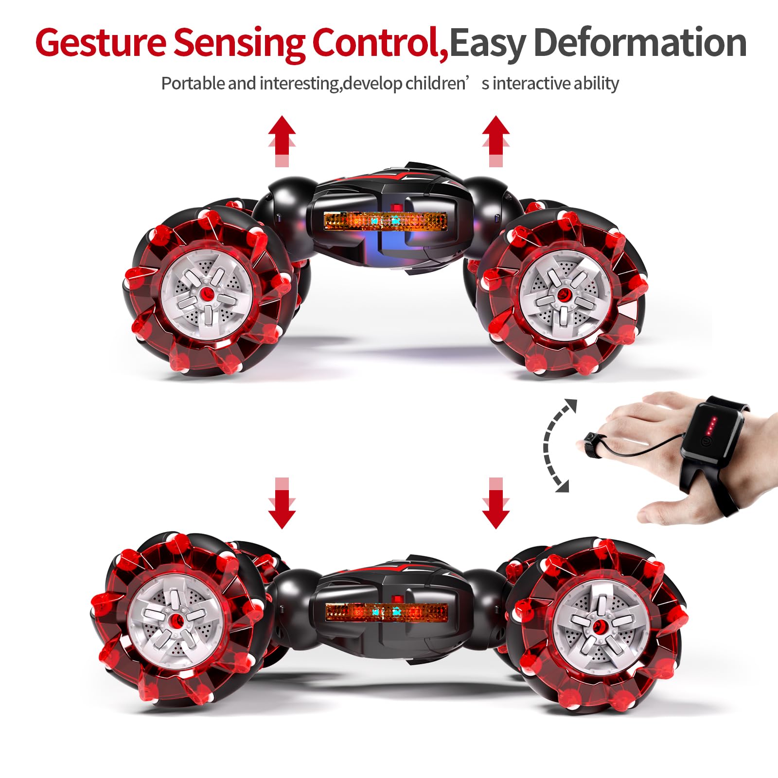 Foto 3 pulgar | Juguete De Control Remoto Rc Stunt Car Jovow 1:12 Rojo, 2.4 Ghz, 4wd - Venta Internacional.