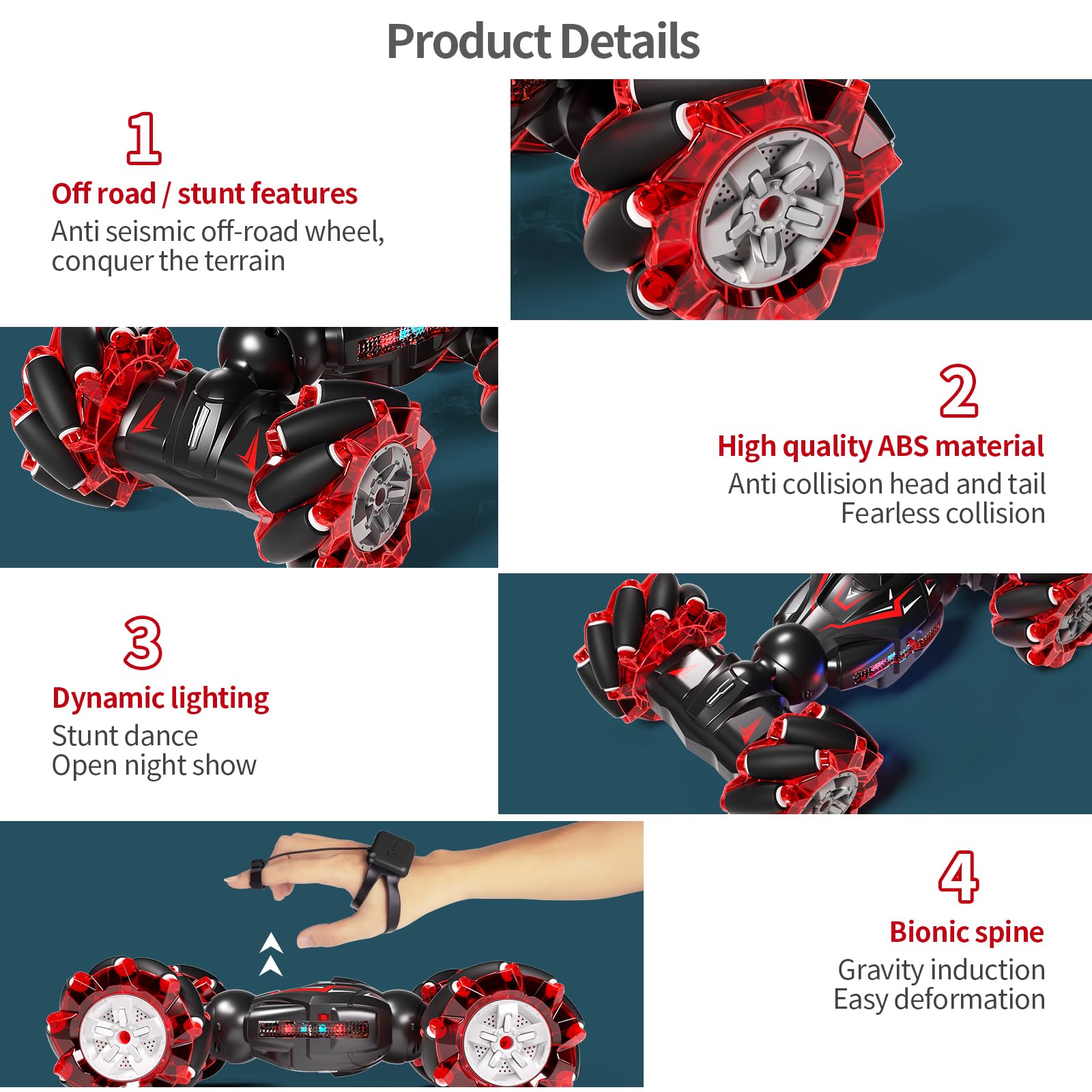 Foto 4 pulgar | Juguete De Control Remoto Rc Stunt Car Jovow 1:12 Rojo, 2.4 Ghz, 4wd - Venta Internacional.