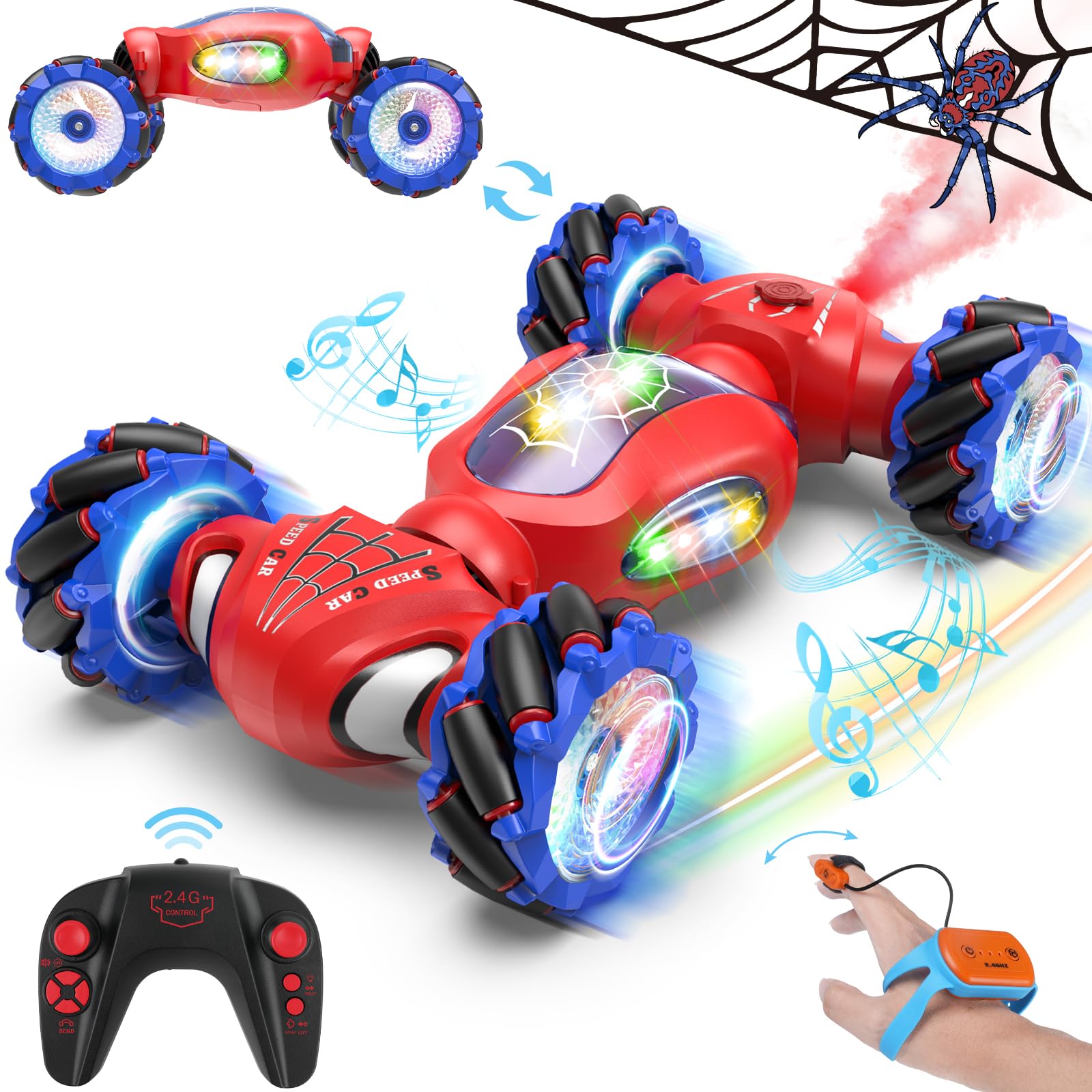 Foto 2 pulgar | Coche con Mando a Distancia Fosgoit Spider 4WD Stunt con Luz y Música - Venta Internacional
