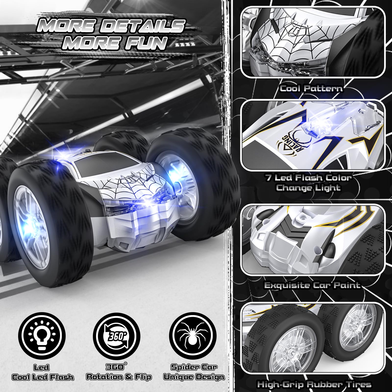 Foto 4 pulgar | Auto A Control Remoto Wupuaait Para Niños Rc Stunt 1:24 4-7 Años - Venta Internacional.