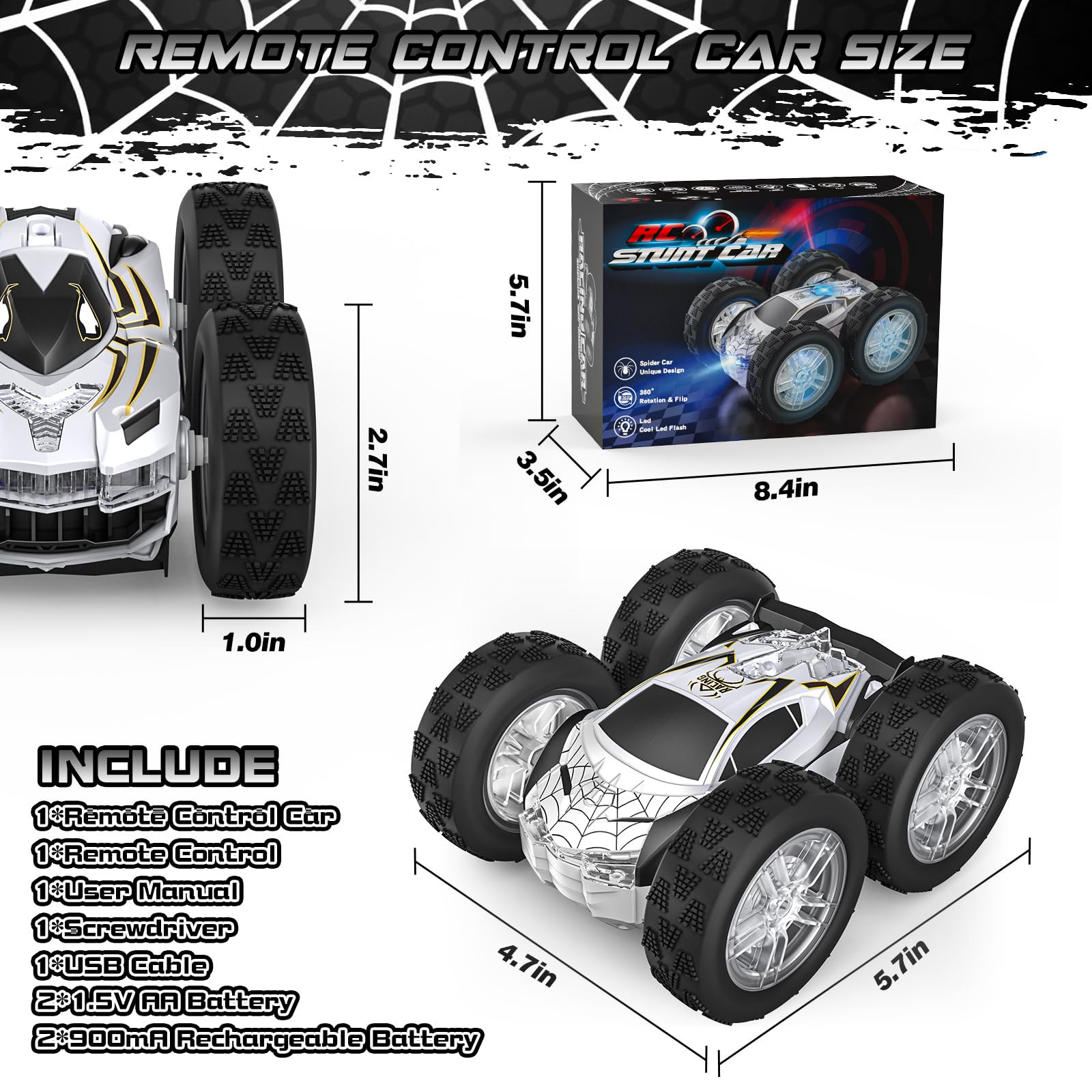 Foto 7 pulgar | Auto A Control Remoto Wupuaait Para Niños Rc Stunt 1:24 4-7 Años - Venta Internacional.