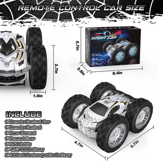 Foto 6 | Auto A Control Remoto Wupuaait Para Niños Rc Stunt 1:24 4-7 Años - Venta Internacional.